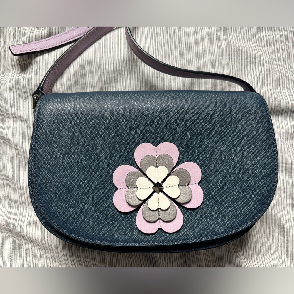 Kate Spade Reiley Spade Flower Applique Crossbody bag, blue